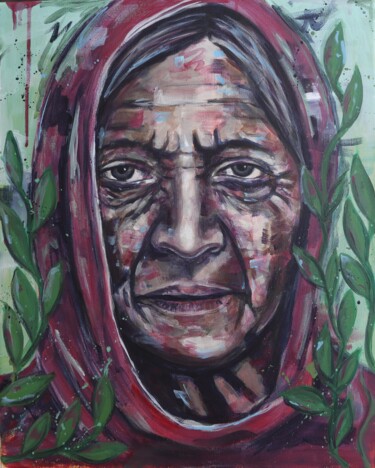 Картина под названием "Through the leaves" - Elisabeth Handelsby, Подлинное произведение искусства, Акрил