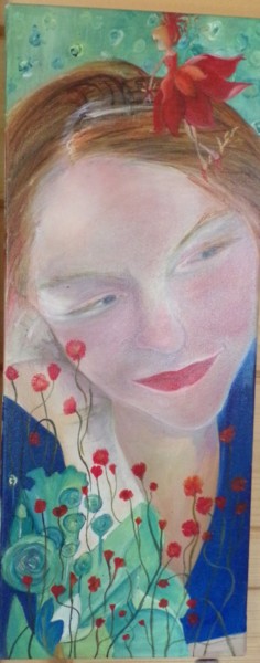 Peinture intitulée "Jeune fille" par Elisabeth Hunaut, Œuvre d'art originale, Huile