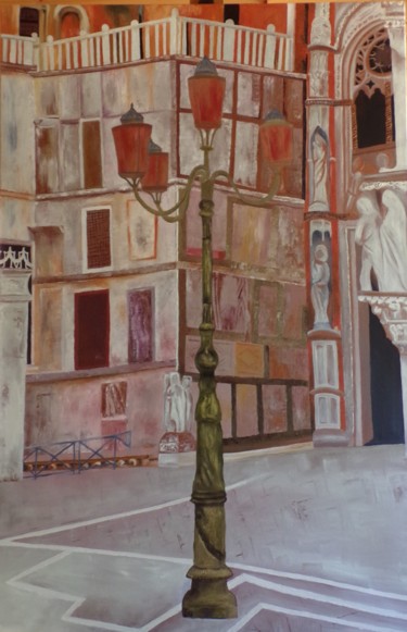Peinture intitulée "Venise" par Elisabeth Hunaut, Œuvre d'art originale, Huile