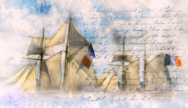 Photographie intitulée "Lettre de marin" par Elisabeth Hurtel, Œuvre d'art originale, Photographie numérique