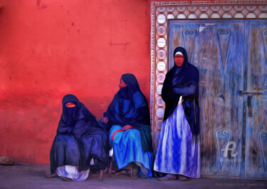 Photographie intitulée "Trois femmes du Sud" par Elisabeth Hurtel, Œuvre d'art originale, Photographie numérique