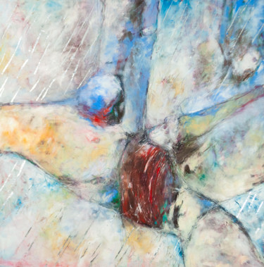Картина под названием "Les Anges tombent.j…" - Elisabeth Laplante, Подлинное произведение искусства, Масло