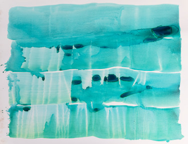 Peinture intitulée "eau minimale" par Elisabeth Laplante, Œuvre d'art originale, Encre