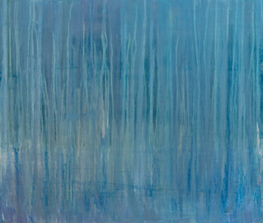 Painting titled "Abstract Night Rain" by Elisabeth Laplante, Original Artwork, Oil