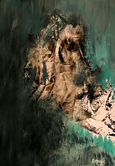 Peinture intitulée "L'invisible" par Elisabeth Mounic, Œuvre d'art originale, Encre