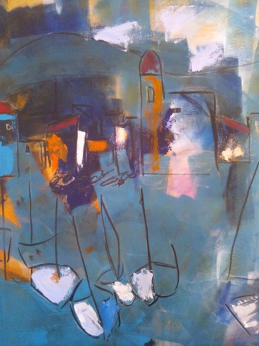 Peinture intitulée "Collioure" par Elisabeth Nigay, Œuvre d'art originale, Huile