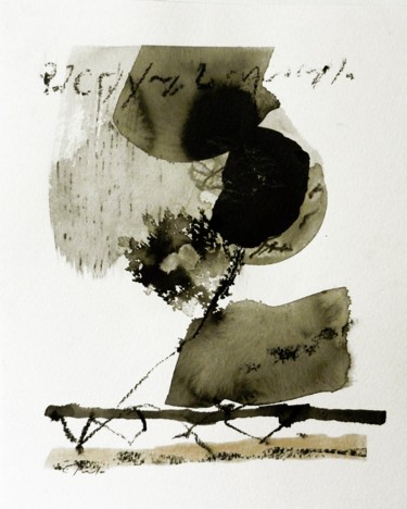 Peinture intitulée "encre et fusain sur…" par Elisabeth Poiret, Œuvre d'art originale, Encre