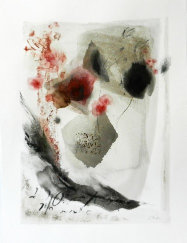 Peinture intitulée "encre et brou de no…" par Elisabeth Poiret, Œuvre d'art originale, Encre