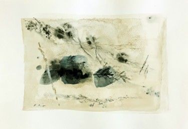 Peinture intitulée "vent d'avril" par Elisabeth Poiret, Œuvre d'art originale, Encre