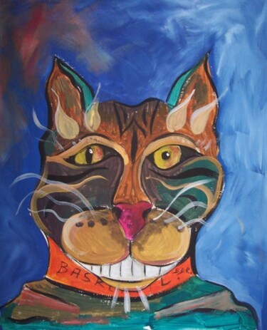 Peinture intitulée "le chat des Baskerv…" par Elisabeth Renard, Œuvre d'art originale