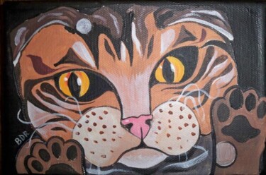 Peinture intitulée "série des chats coi…" par Elisabeth Renard, Œuvre d'art originale