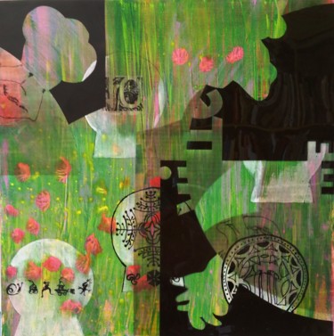 Painting titled "CACHE CACHE" by Elisabeth Jury, Original Artwork, Acrylic