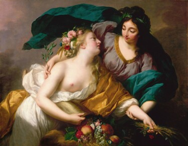 Malerei mit dem Titel "La Paix ramenant l'…" von Élisabeth Vigée Le Brun, Original-Kunstwerk, Öl
