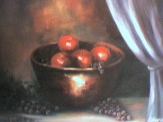 Pintura intitulada "tacho de maçã" por Elisabeth Ebailoni, Obras de arte originais