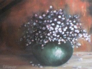Pintura intitulada "vaso verde" por Elisabeth Ebailoni, Obras de arte originais
