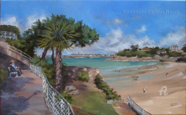Peinture intitulée "descente-sur-plage-…" par Elisabeth Bazin, Œuvre d'art originale, Acrylique