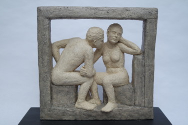 Sculpture intitulée "La déclaration" par Elisabeth Fillet, Œuvre d'art originale, Terre cuite