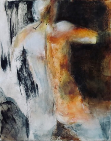 제목이 "Entrée dans l'ombre…"인 미술작품 Elisabeth Pierret로, 원작, 기름 나무 들것 프레임에 장착됨