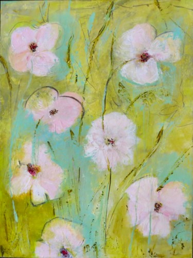 Peinture intitulée "un peu de printemps" par Elisabeth Pierret, Œuvre d'art originale, Acrylique