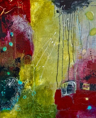 Картина под названием "le soleil s'invite…" - Elisabeth Pierret, Подлинное произведение искусства, Акрил Установлен на Дерев…