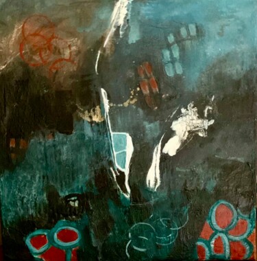 Pintura intitulada "nuit noire dans les…" por Elisabeth Pierret, Obras de arte originais, Acrílico Montado em Armação em mad…