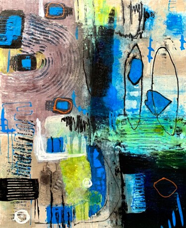 Картина под названием "agora" - Elisabeth Pierret, Подлинное произведение искусства, Акрил Установлен на Деревянная рама для…