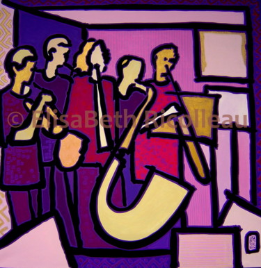 Peinture intitulée "Festival de Jazz à…" par Elisabeth Ricolleau Artiste Peintre, Œuvre d'art originale
