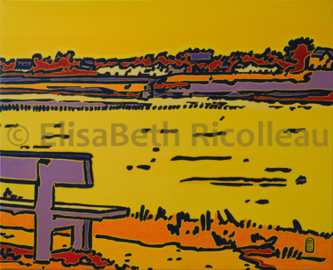 Peinture intitulée "Kerka Bretagne jaune" par Elisabeth Ricolleau Artiste Peintre, Œuvre d'art originale