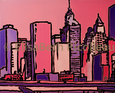 Peinture intitulée "New York City 01 -…" par Elisabeth Ricolleau Artiste Peintre, Œuvre d'art originale
