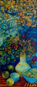 Pittura intitolato "Sotto l'albero" da Elisabetta Trevisan, Opera d'arte originale