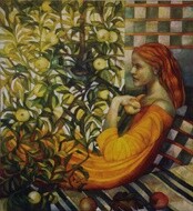 Pittura intitolato "La signora delle me…" da Elisabetta Trevisan, Opera d'arte originale, Olio