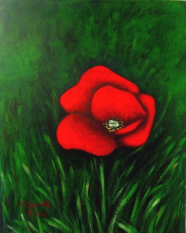 Painting titled "Poppy" by Elisabetta Florio, Original Artwork