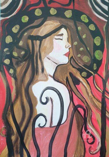 Pintura titulada "Madame sadness" por Elisabettac, Obra de arte original, Acrílico