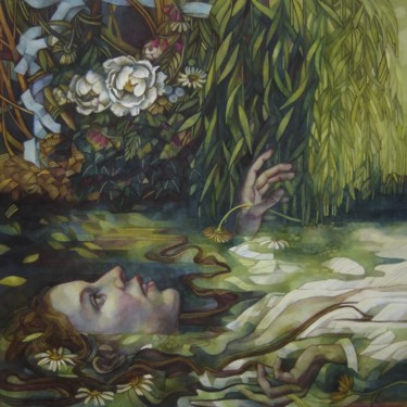Painting titled "Ophelia" by Trevisan Elisabetta, Original Artwork, Oil