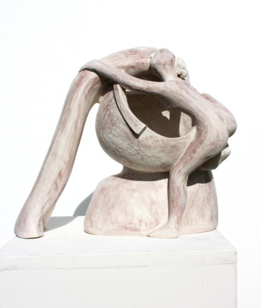Sculpture titled "Into His Mind" by Elisaveta Sivas, Original Artwork, Clay