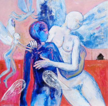 Pintura intitulada "Where are your wing…" por Elisaveta Sivas, Obras de arte originais, Óleo