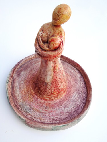 Sculpture titled "Mother with baby" by Elisaveta Sivas, Original Artwork, Clay