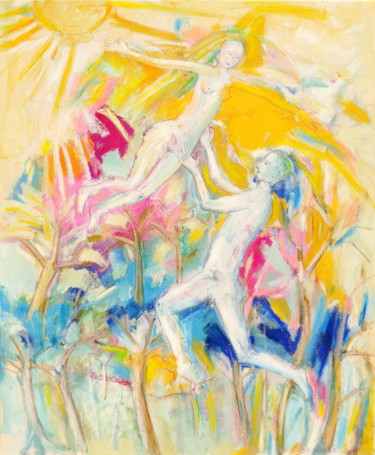 Will you be my Goddess? Painting titled "Will you be my Godd…" by Elisaveta Sivas, Original Art, Oil Mounted on Stretcher frame