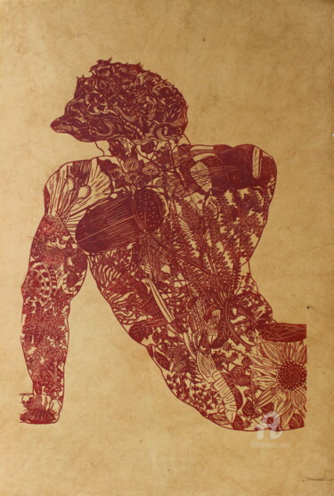 Gravures & estampes intitulée "Horepasosme" par Elise De Witte, Œuvre d'art originale, Linogravures
