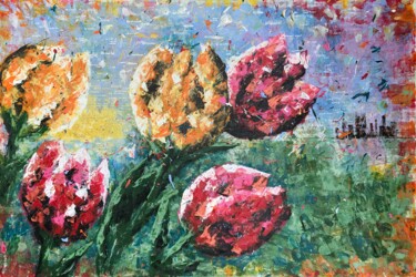 Картина под названием "The Taste of Tulips" - Elise Eekhout, Подлинное произведение искусства, Акрил