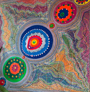 Peinture intitulée "Mandala" par Elise Hameau, Œuvre d'art originale, Acrylique