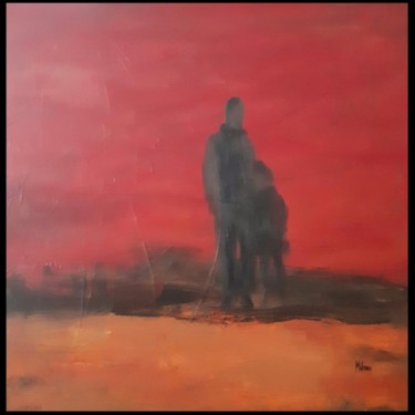 Painting titled "Mon père et moi" by Elise Milano, Original Artwork