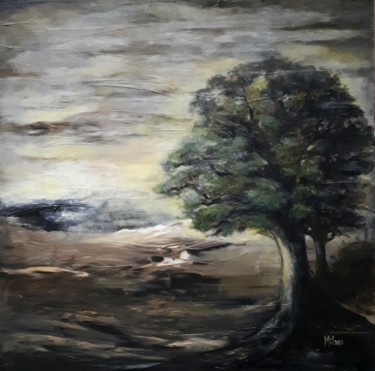 Peinture intitulée "paysage avec arbre…" par Elise Milano, Œuvre d'art originale