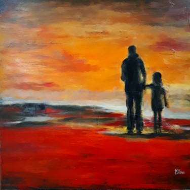 Peinture intitulée "Papa et moi (2)" par Elise Milano, Œuvre d'art originale