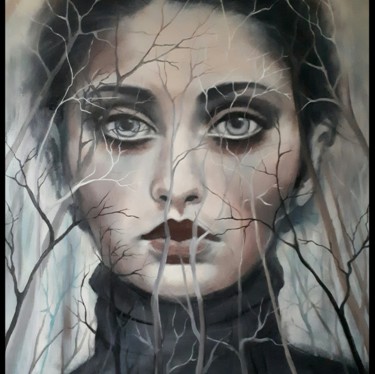 Картина под названием "Spiritu" - Elise Milano, Подлинное произведение искусства, Масло Установлен на Деревянная рама для но…