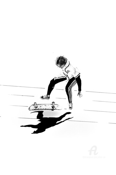 Dessin intitulée "Base Skate" par Elisetot, Œuvre d'art originale, Crayon