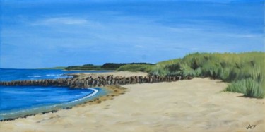 Painting titled "Kingsbarns Beach" by Eliseferguson.Co.Uk, Original Artwork, Oil