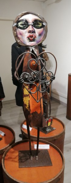 Skulptur mit dem Titel "Plongée en Amour" von Élise Poinsenot, Original-Kunstwerk, Acryl