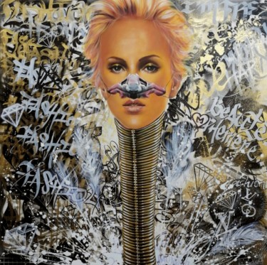 Pintura titulada "Faire l'autruche" por Élise Poinsenot, Obra de arte original, Acrílico Montado en Bastidor de camilla de m…
