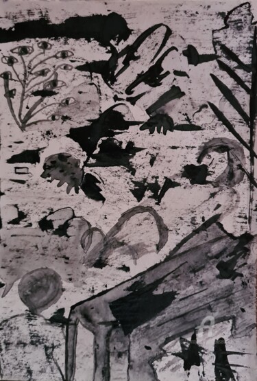 Dibujo titulada "En terre nouvelle" por Elise Vincent, Obra de arte original, Tinta